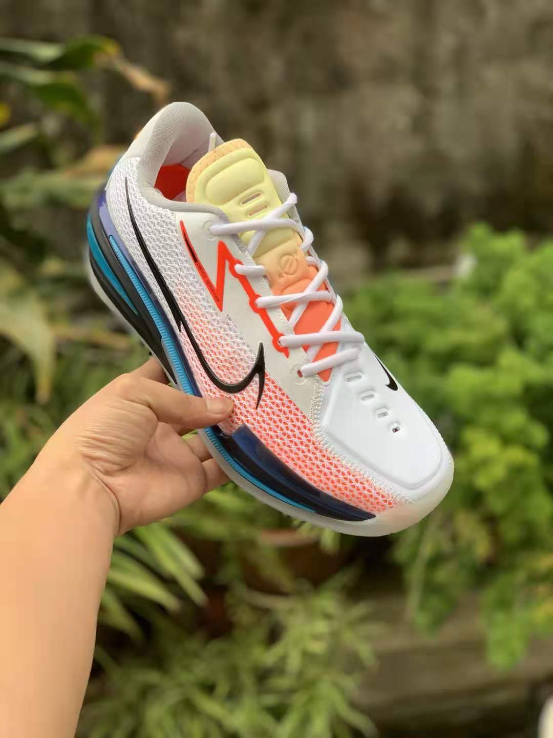 2021 Nike Air Zoom GT Cut White Red Blue Yellow Basketball Shoes - Click Image to Close